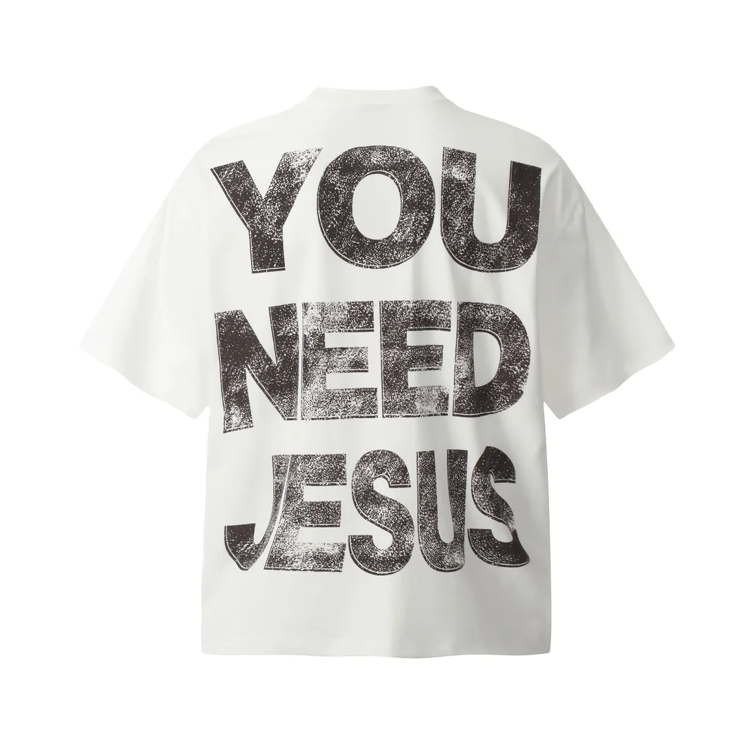 VT9232 Black P140💰 White P130💰 Saint Michael finger print vintage retro washed vintage short sleeves small neckline design white ink digital direct printing high street retro heavyweight washed vintage short sleeves Size: S M L XL